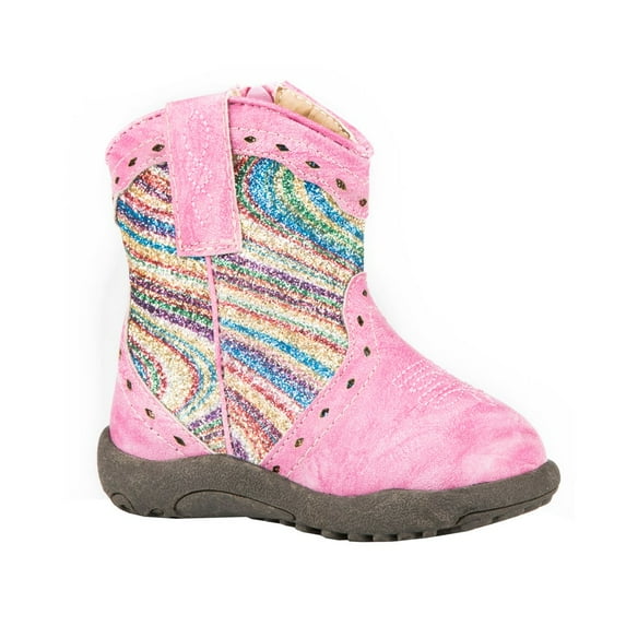 Roper Infant Girls Glitter Swirl Boots Ankle
