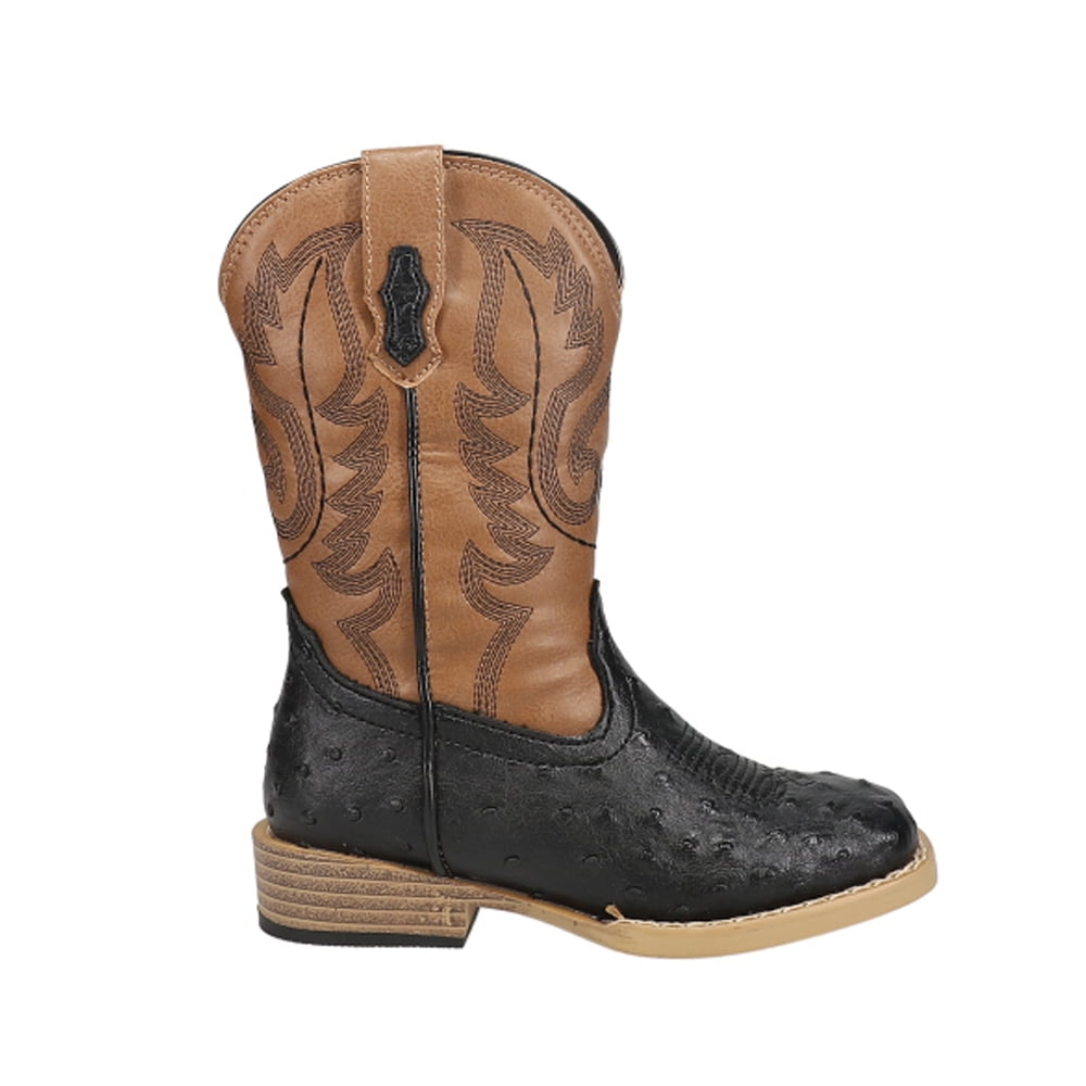 Roper Boys Bumps Faux Ostrich Square Toe Cowboy Casual Mid Calf Boots Walmart