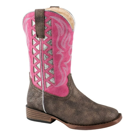 Roper Kids Girls Askook Square Toe Boots Mid Calf