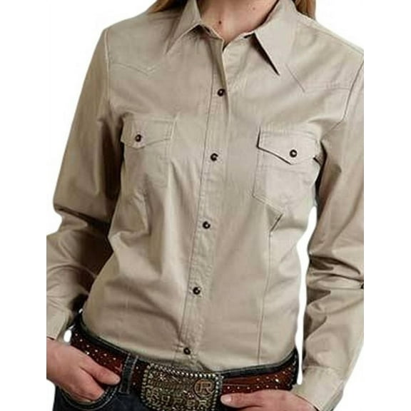Roper Ladies Poplin Western Shirt L White