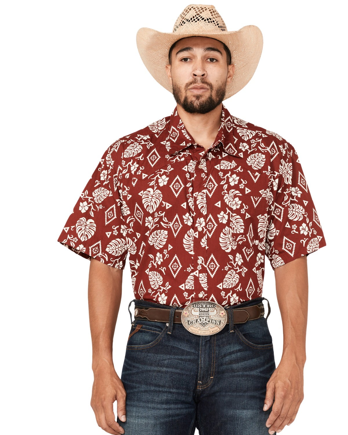 Roper 1893 Tropical Aztec Print (Red) - Men's Western Shirt