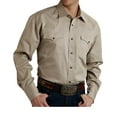 thumbnail image 1 of Roper Men's Solid Poplin Long Sleeve Snap Western Shirt Tan X-Large, 1 of 3