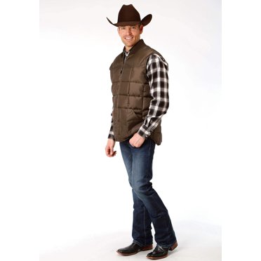 Roper 1473 Poly Filled (Navy/Brown) - Men's Vest