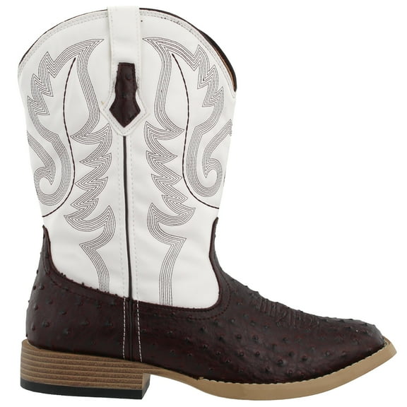 Roper Mens Bumps Ostrich Square Toe Cowboy  Mid Calf Boots
