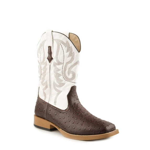 Roper Mens Bumps Ostrich Square Toe Cowboy Mid Calf Boots