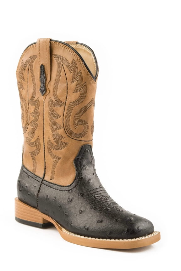 Mens Bumps Square Toe Cowboy Mid Calf Boots