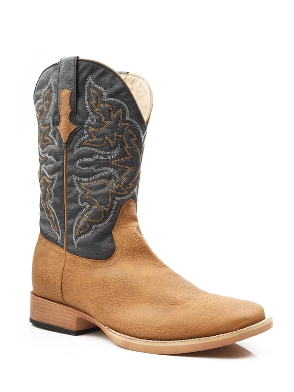 Mens Cowboy Classic Square Toe Cowboy Mid Calf Boots