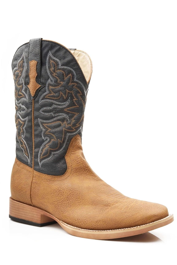 Mens Cowboy Classic Square Toe Cowboy  Mid Calf Boots
