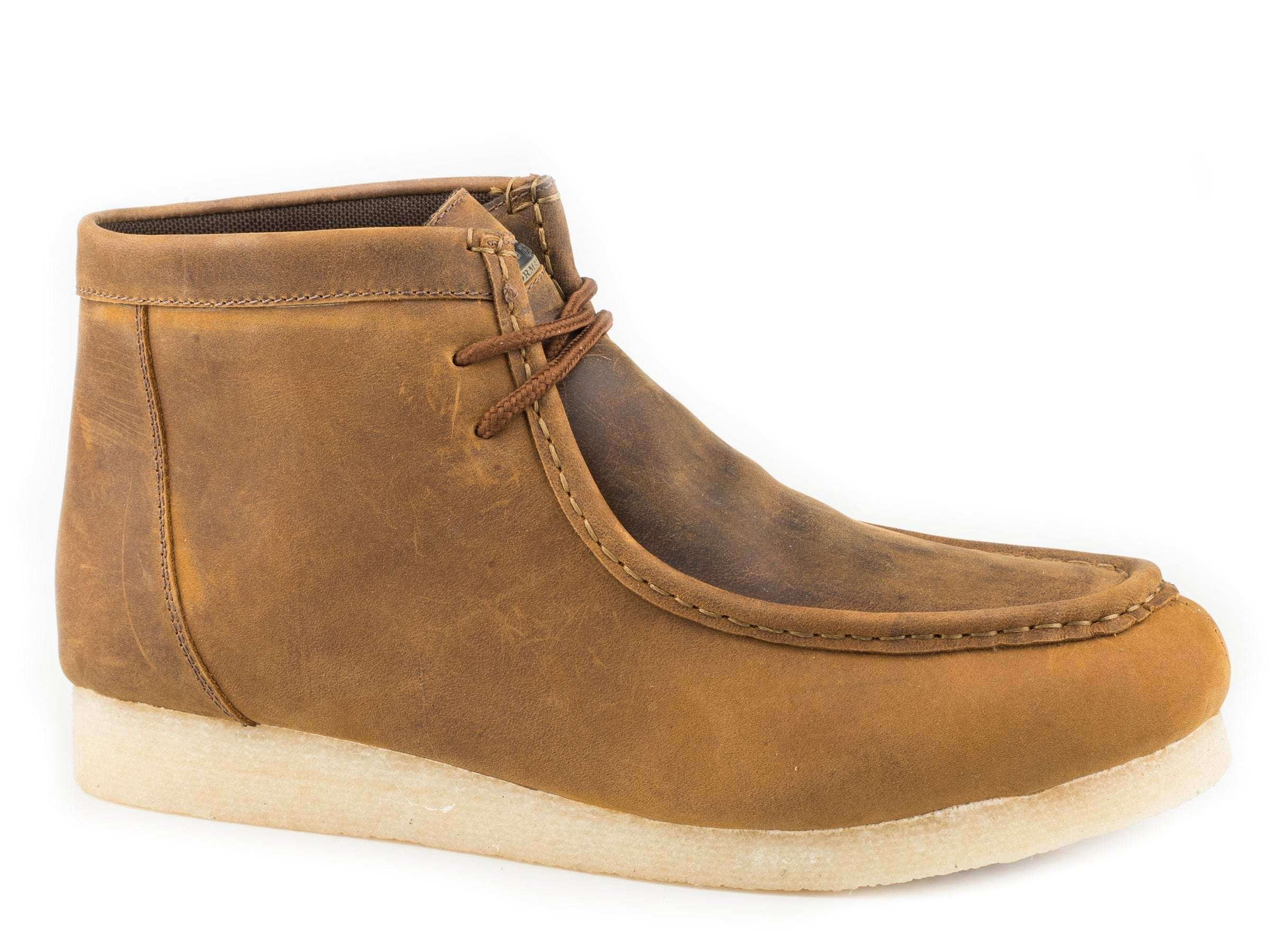 Roper Mens Crazy Horse Leather Gum Sticker Ankle Boots 10.5D