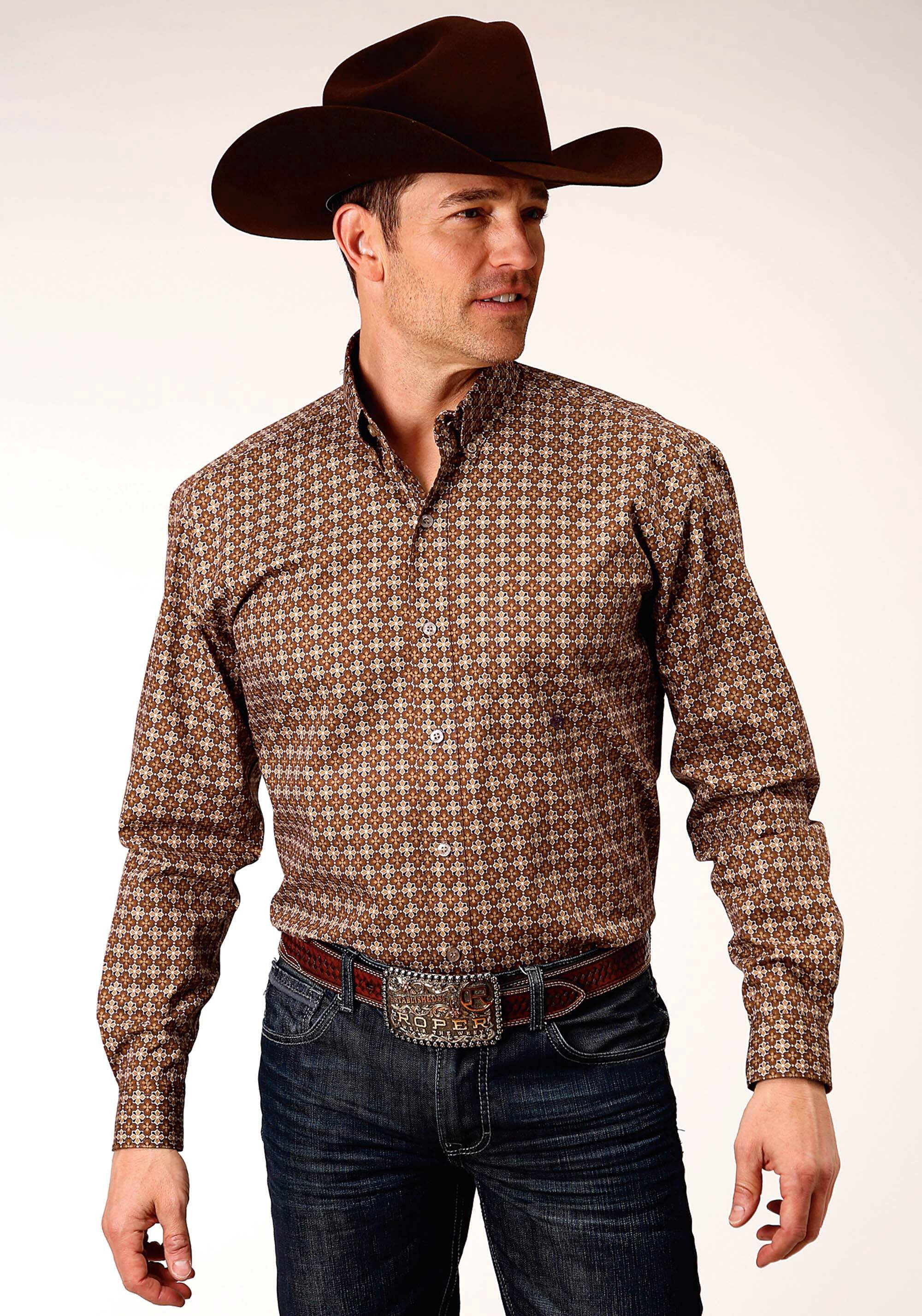 Roper Forest Cross Walk Foulard (Blue) - Men's Western Shirt