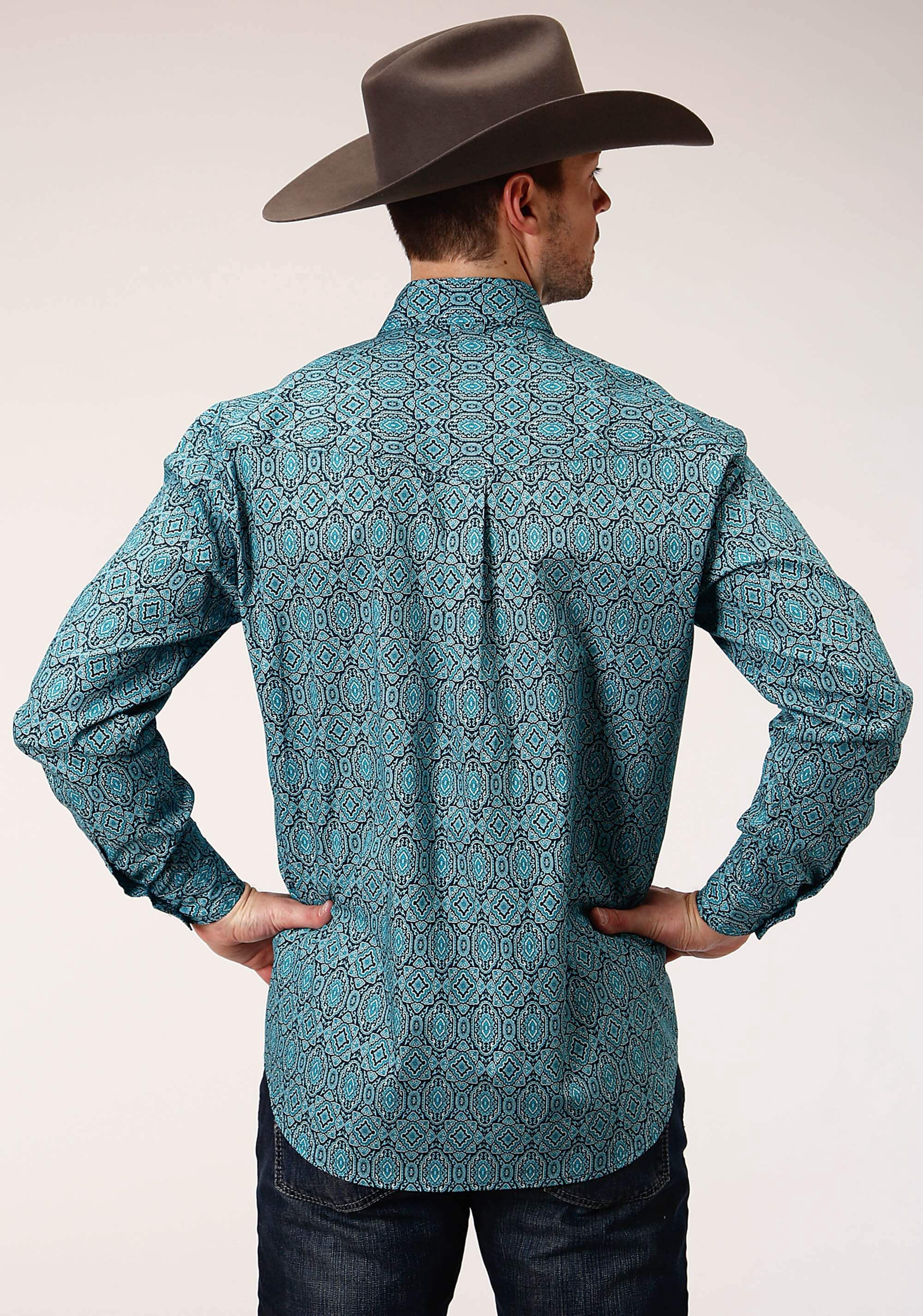 Roper 2386 Stretch Medallion Paisley (Red) - Men's Western Shirt main image 1