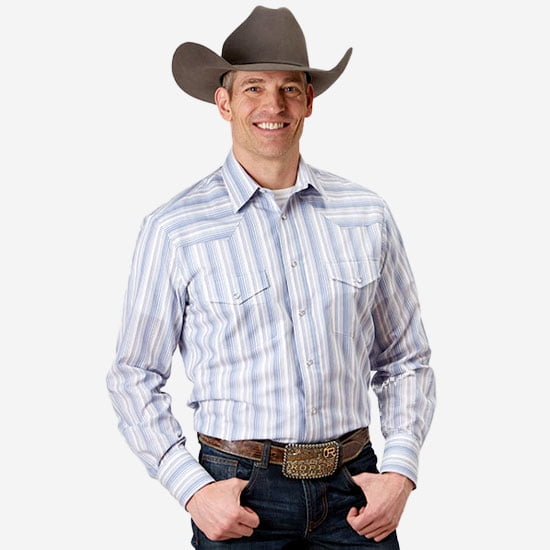 Roper 2113 Stripe (Black) - Men's Western Shirt
