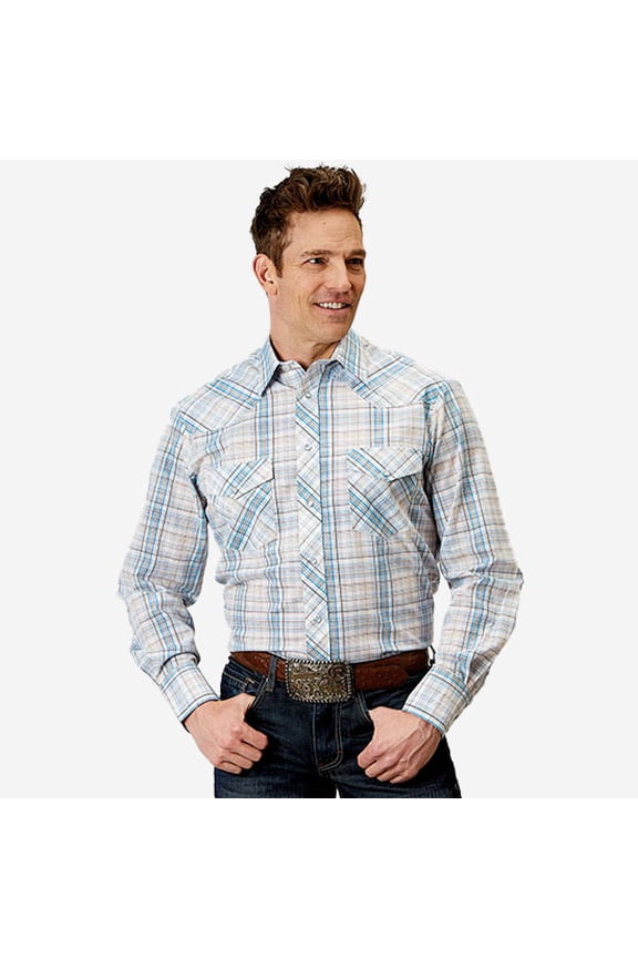 Western Shirt Mens Cotton L/S Plaid M Multi 01-001-0101-3009 MU