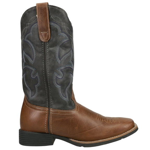 Roper Mens Monterey Embroidered Square Toe Pull On Cowboy  Mid Calf Boots