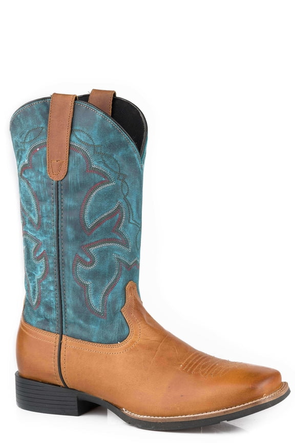 Mens Monterey Square Toe Cowboy  Mid Calf Boots