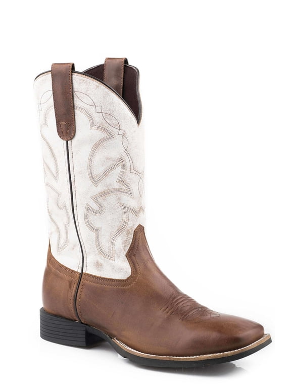 Mens Monterey Square Toe Cowboy Mid Calf Boots