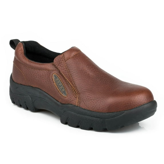 Men's Slip-On Work Shoes Steel Toe Brown 7 D(M) US