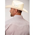 thumbnail image 1 of Roper Mens White Mini Block Print Long Sleeve Snap Western Shirt, 1 of 1