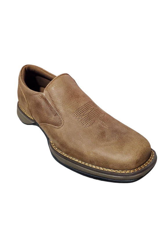 Mens Wilder Leather Slip On Square Toe Shoes, Vintage Tan (9 D)