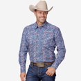 thumbnail image 1 of Roper Mens Long Sleeve Snap Blue River Paisley Western Shirt, 1 of 2