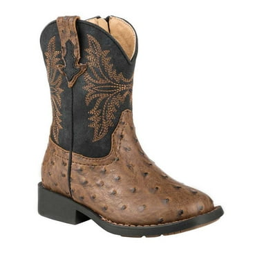 Roper  Toddler Boys Jed Embroidery Square Toe Cowboy   Casual Boots   Mid Calf