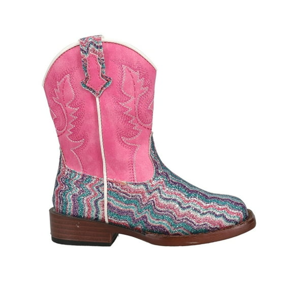 Roper Toddler Girls Glitter Waves Round Toe Boots Ankle