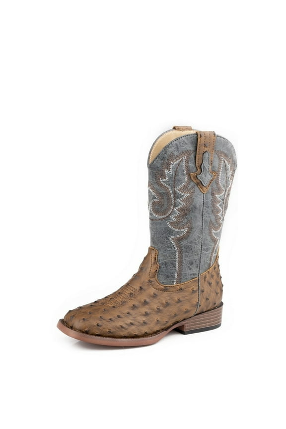 Western Boots Boys Bumps Faux Ostrich Brown 09-018-1900-3436 BR