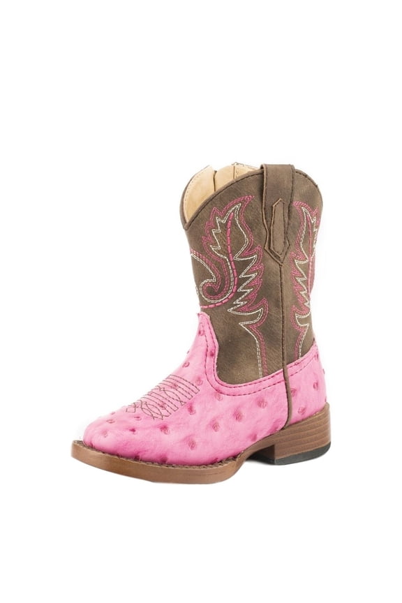 Western Boots Girls Annabelle Ostrich Pink 09-017-1900-1522 PI