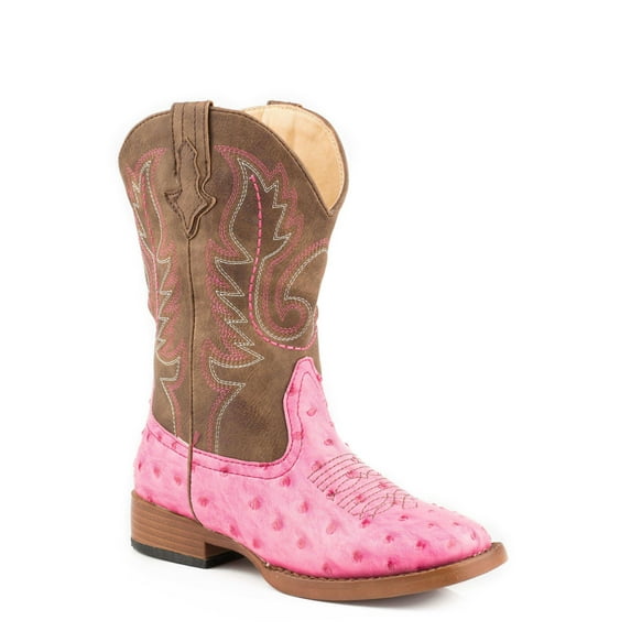 Roper Western Boots Girls Annabelle Ostrich Pink 09-018-1900-1522 PI