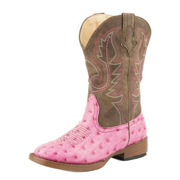 Roper Western Boots Girls Annabelle Ostrich Pink 09-018-1900-1522 PI