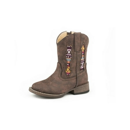 Roper Western Boots Girls Arrows Brown Vintage 09-017-1903-2481 BR