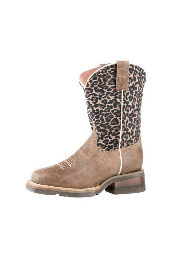 Western Boots Girls Cheetah Print 8" Brown 09-018-7023-8260 BR