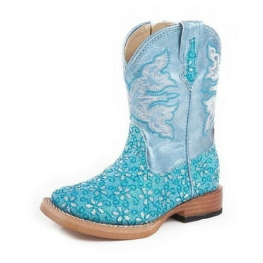 Roper Western Boots Girls Infants Floral Turquoise 09-017-1901-0027 GR