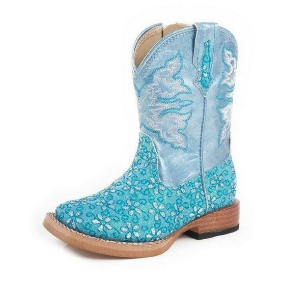 Roper Western Boots Girls Infants Floral Turquoise 09-017-1901-0027 GR
