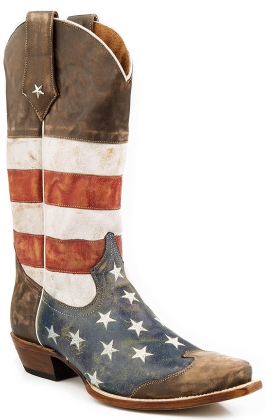 Western Boots Mens American Flag Brown 09-020-7001-0101 BR
