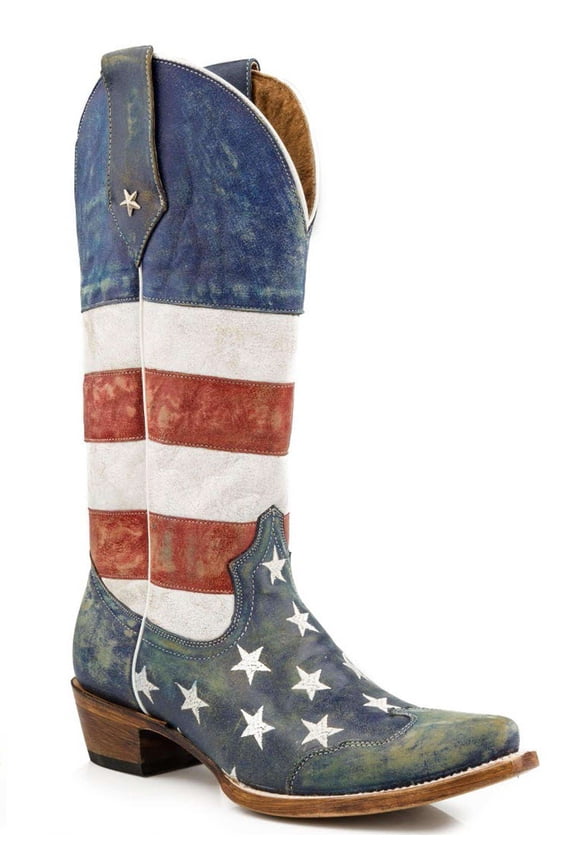 Western Boots Womens American Flag Blue 09-021-7001-0206 RE