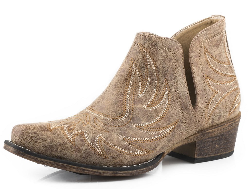 Roper Western Boots Womens Ava Stitching 6 B Tan 0902115671092 TA