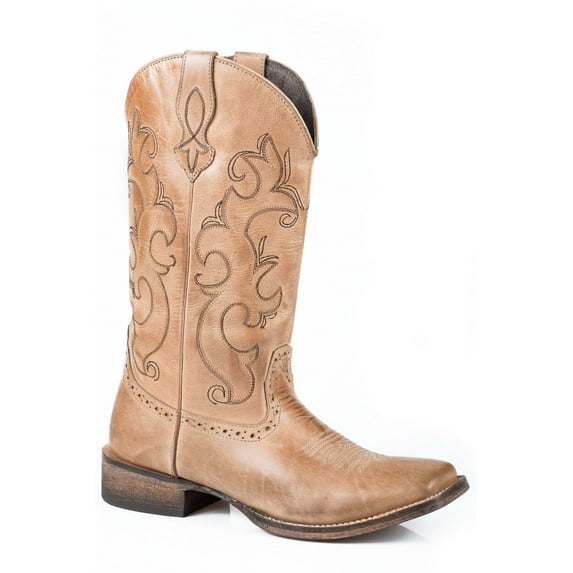 Roper Western Boots Womens Lindsey Leather Tan 09-021-0910-0959 TA