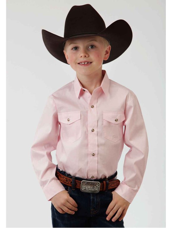 Western Shirt Boy L/S Long Tail XS Pink 03-030-0265-1066 PI