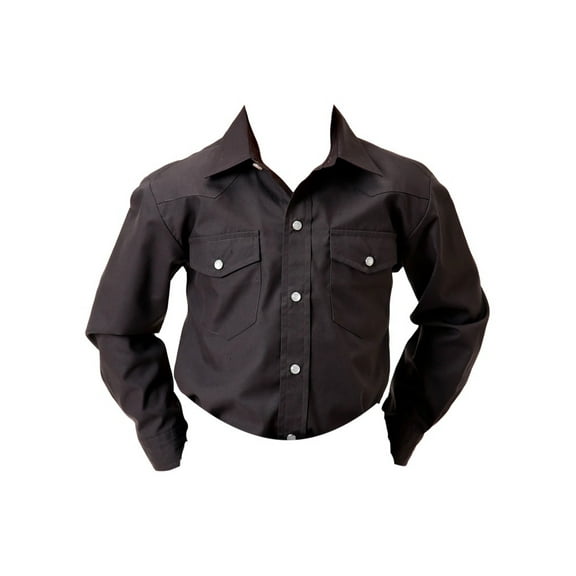 Roper Western Shirt Boys L/S Solid Snap L Gray 01-030-0025-0682 GY