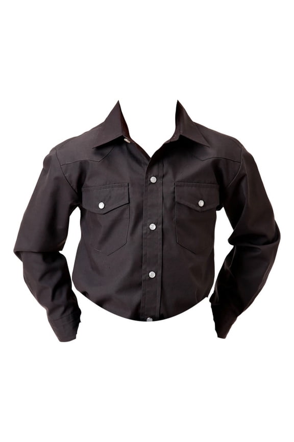 Western Shirt Boys L/S Solid Snap L Gray 01-030-0025-0682 GY