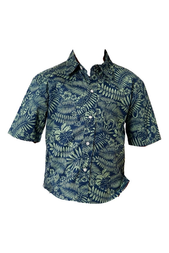 Western Shirt Boys S/S Allover Snap XS Green 03-031-0064-0465 GR