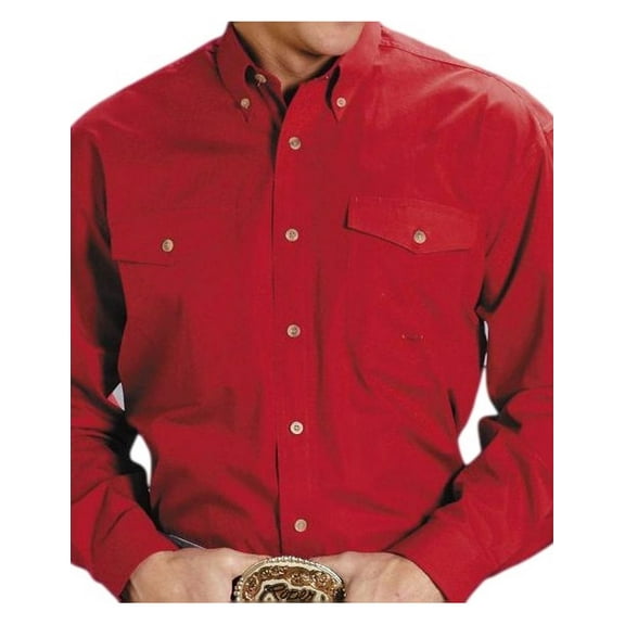 Roper Western Shirt Mens L/S Button Solid Red 03-001-0365-0022 RE