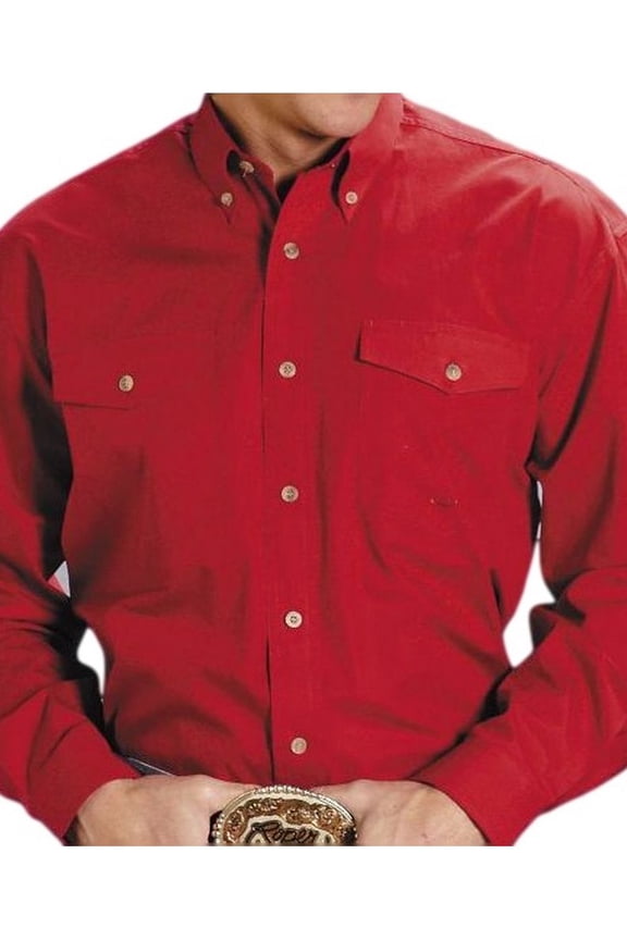 Western Shirt Mens L/S Button Solid Red 03-001-0365-0022 RE