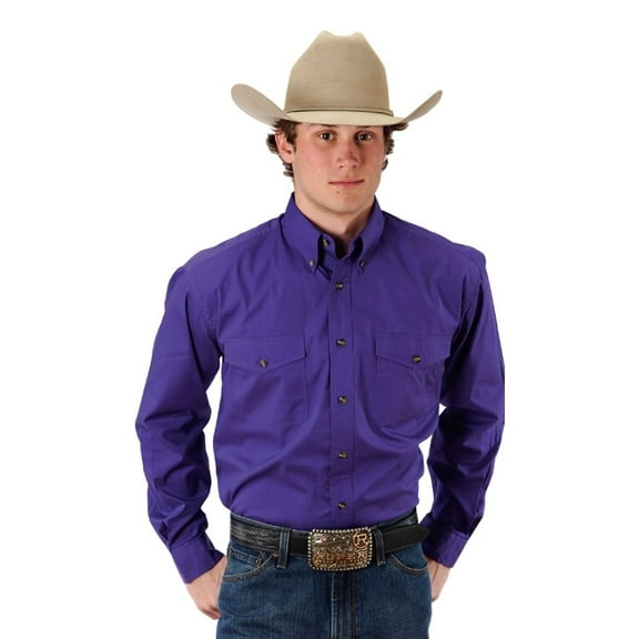 Roper Western Shirt Mens L/S Solid Button Purple 03-001-0365-1067 PU