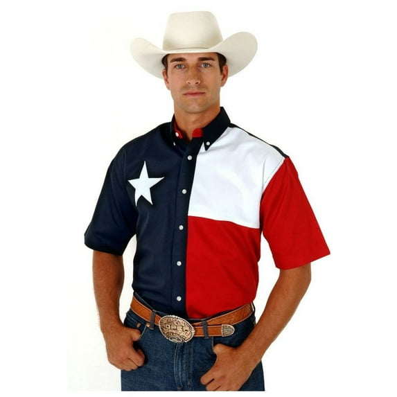 Roper Western Shirt Mens S/S Button Texas Blue 03-002-0185-0201 NA