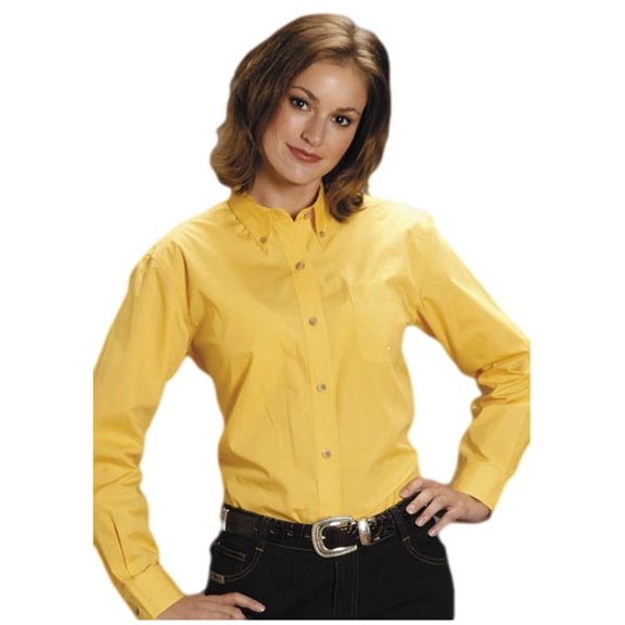 Roper Western Shirt Womens L/S Solid Poplin Yellow 03-050-0366-0030 YE