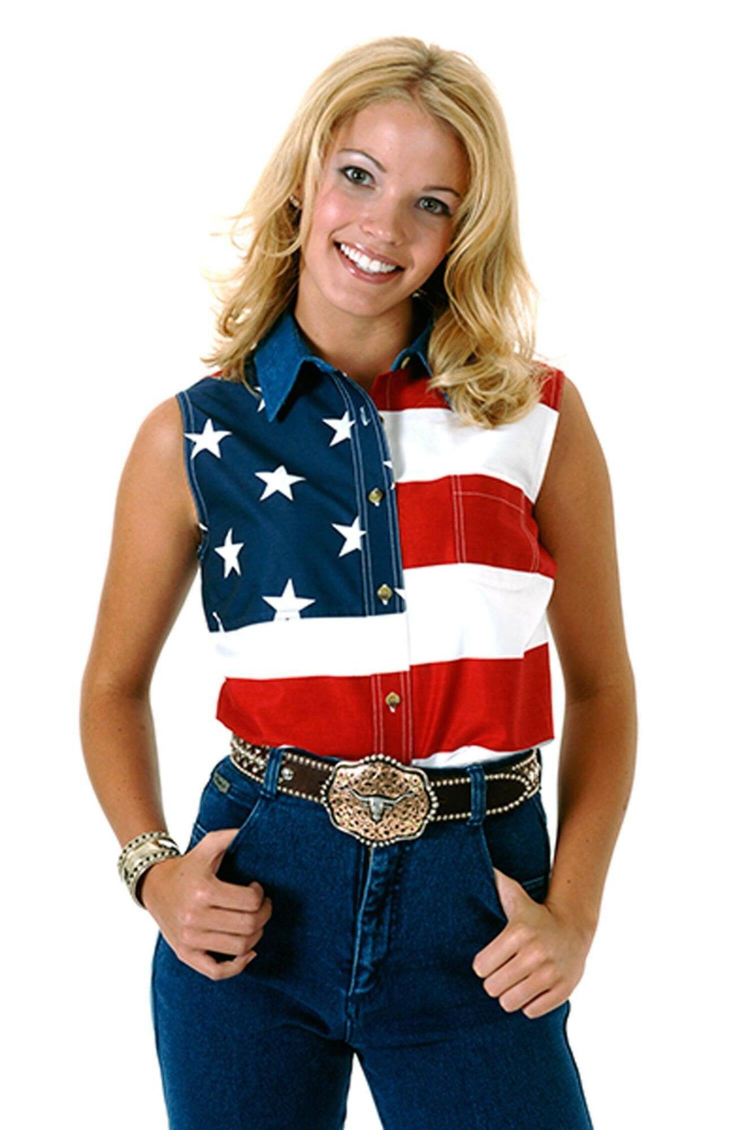 Roper Pieced Texas Flag (Multi) - Women's Sleeveless Shirt