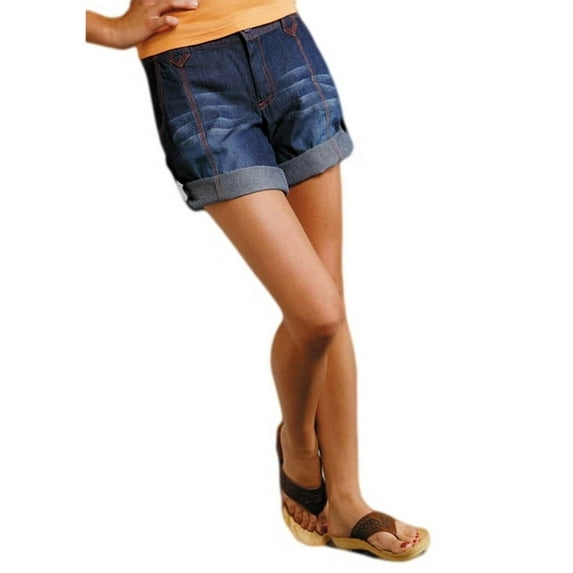 Roper Western Shorts Womens Zip Tab Denim Indigo 03-055-0594-0400 BU