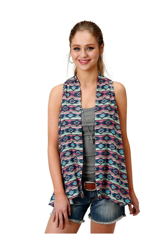 Western Sweater Womens Aztec Print S Blue 03-500-0590-2020 BU